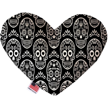 Mirage Pet Products Classic Sugar Skulls 8 in. Stuffing Free Heart Dog Toy 1338-SFTYHT8